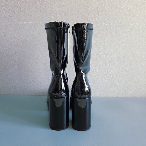 Dream Pairs Women's Y2K Square Toe Platform Mid-calf Boots Chunky Gogo Ankle - Picture 4 of 10